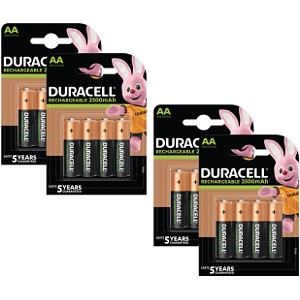 Duracell Piles Rechargeables AA 2500 mAh, lot de 8 piles [ exclusive]  : : High-Tech