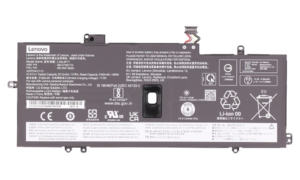 ThinkPad X1 Carbon Gen 8 20U9 Batterie (Cellules 4)