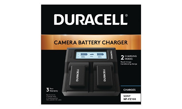 Alpha A1 Chargeur de batterie Duracell LED Double DSLR